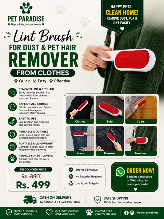 Reusable Pet Hair Remover Lint Brush for Clothes, Sofa & Furniture